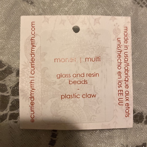 Free People Curried Myrrh Monet Crystal Embellished Stunning Claw Clip NEW - Picture 13 of 17